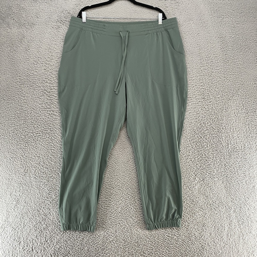 Duluth Trading Jogger Pants Womens XL Green Lightweight Elastic Waist Travel